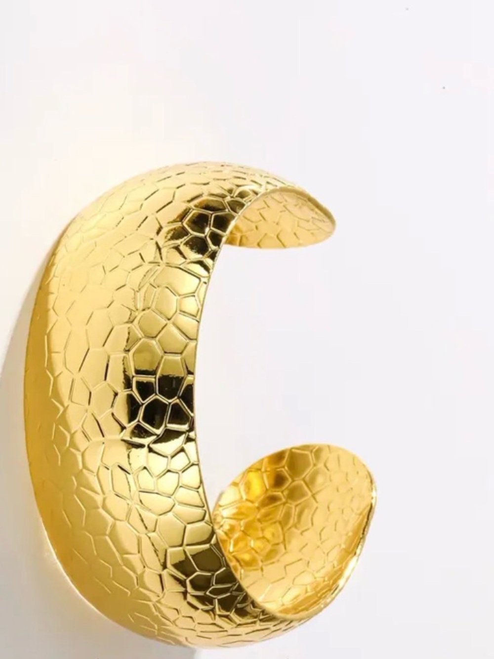Hammered Gold Cuff Bracelet - Women Jewelry